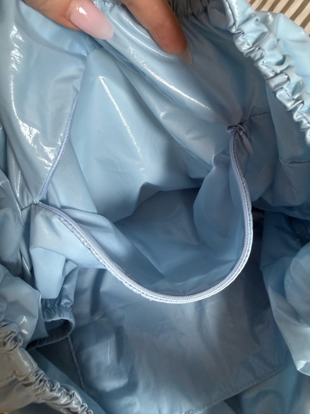 Telfar brand new Blue "Thank You for Shopping" Reusable Nylon Tote Bag - Picture 4 of 6